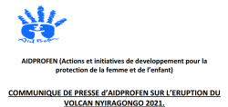 Communiqué de presse sur l'éruption du Nyiragongo